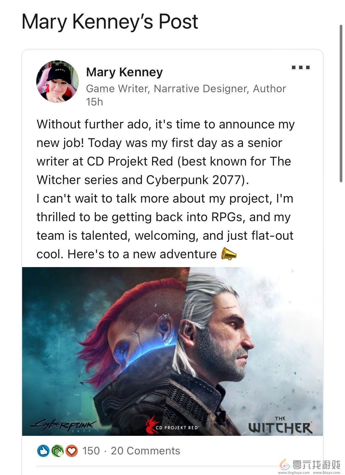 CDPR危？ZZZQ女拳加盟 担任高级编剧(图4)